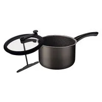 Pipoqueira Tramontina Paris em Alumínio com Revestimento Interno e Externo em Antiaderente Starflon Max Chumbo com Tampa de Vidro 22 cm 4,8 L