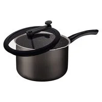 Pipoqueira Tramontina Paris em Alumínio com Revestimento Interno e Externo em Antiaderente Starflon Max Chumbo com Tampa de Vidro 22 cm 4,8 L