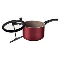 Pipoqueira Tramontina Paris em Alumínio com Revestimento Interno e Externo em Antiaderente Starflon Max Vermelho com Tampa de Vidro 22 cm 4,8 L