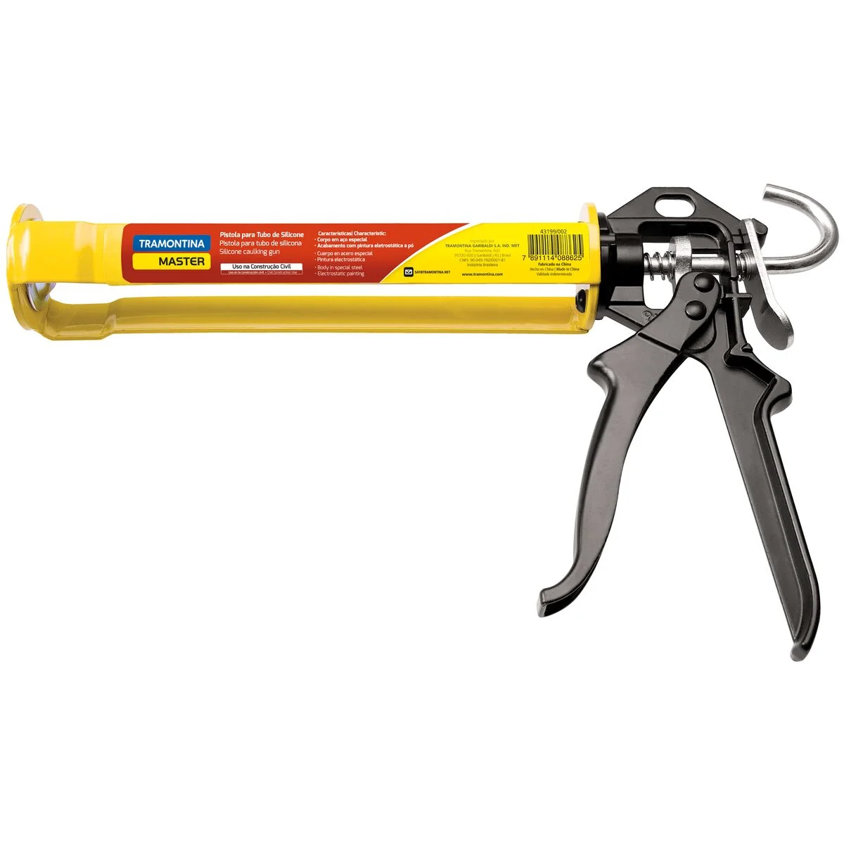 Pistola para Tubo de Silicone 280 ml Tramontina MASTER com Chapas em Aço