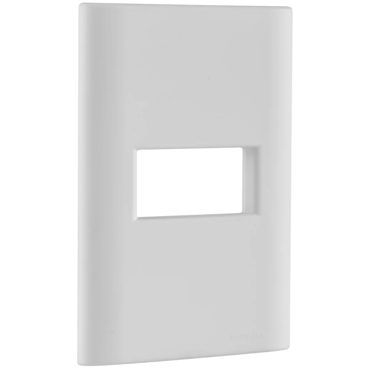 Placa 1 Posto Horizontal Tramontina Giz com Suporte Branco Soft Touch