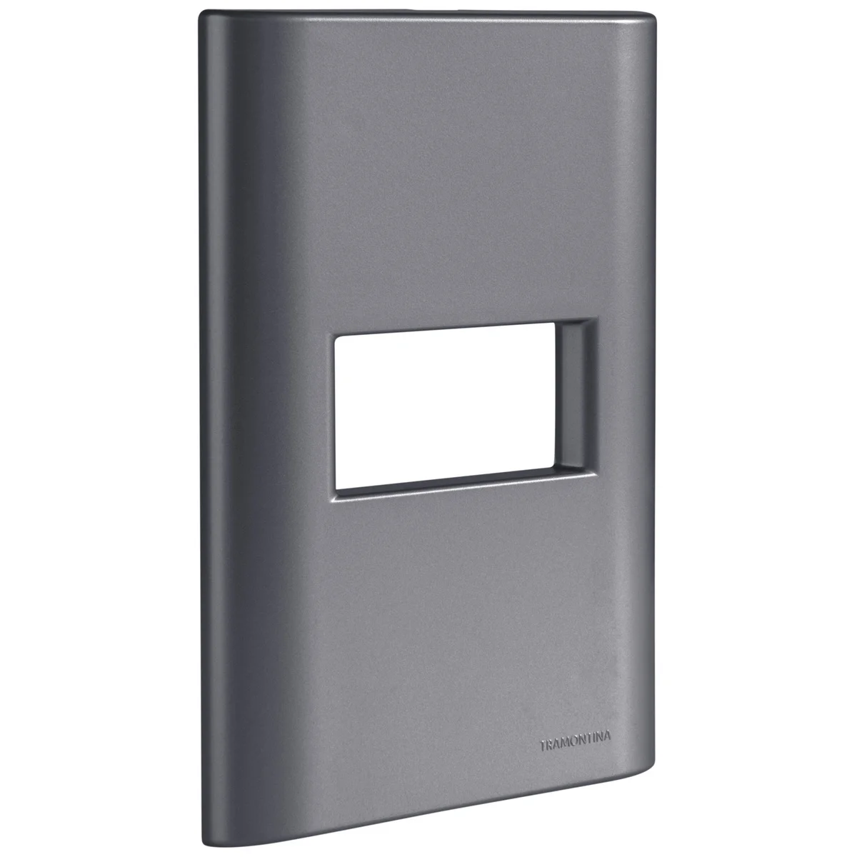 Placa 1 Posto Horizontal Tramontina Giz com Suporte Onix Metalizado