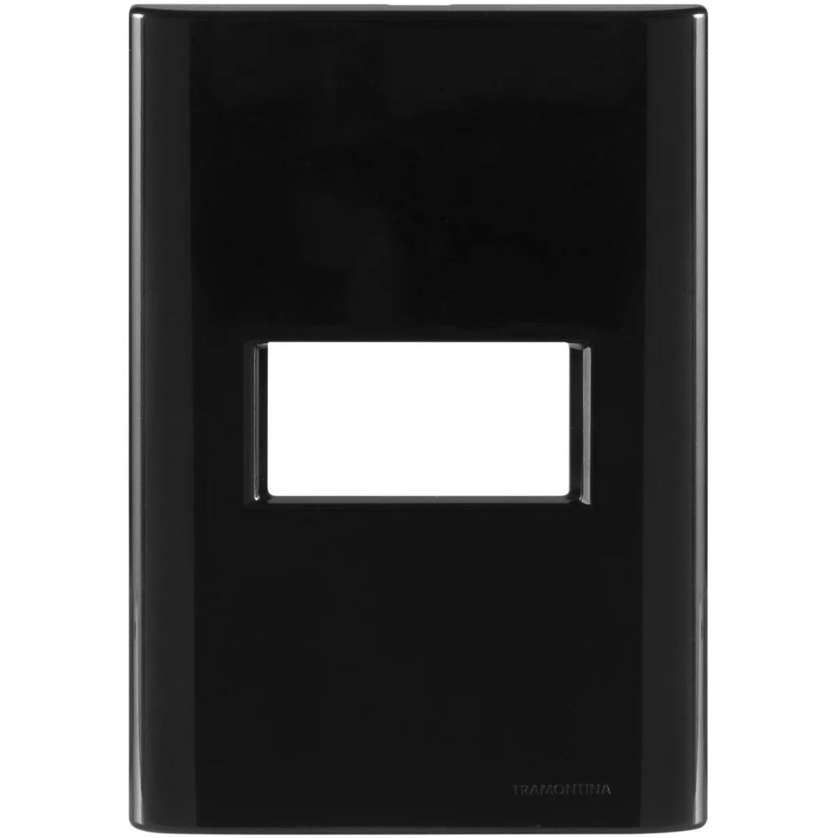 Placa 1 Posto Horizontal Tramontina Giz com Suporte Preto