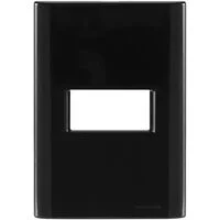 Placa 1 Posto Horizontal Tramontina Giz com Suporte Preto