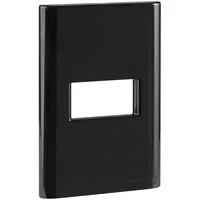 Placa 1 Posto Horizontal Tramontina Giz com Suporte Preto