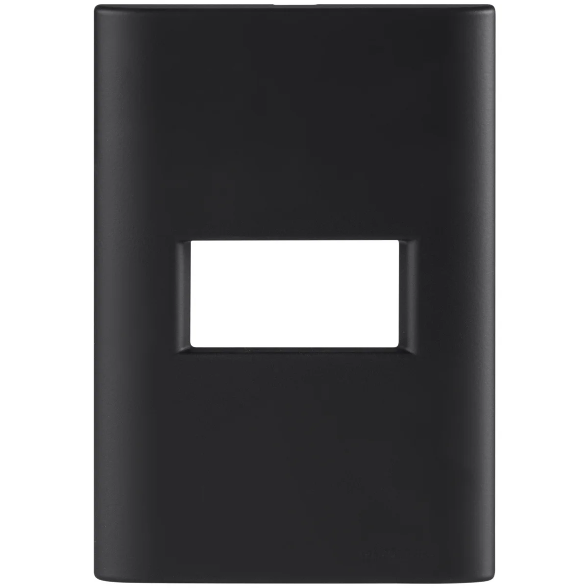 Placa 1 Posto Horizontal Tramontina Giz com Suporte Preto Soft Touch