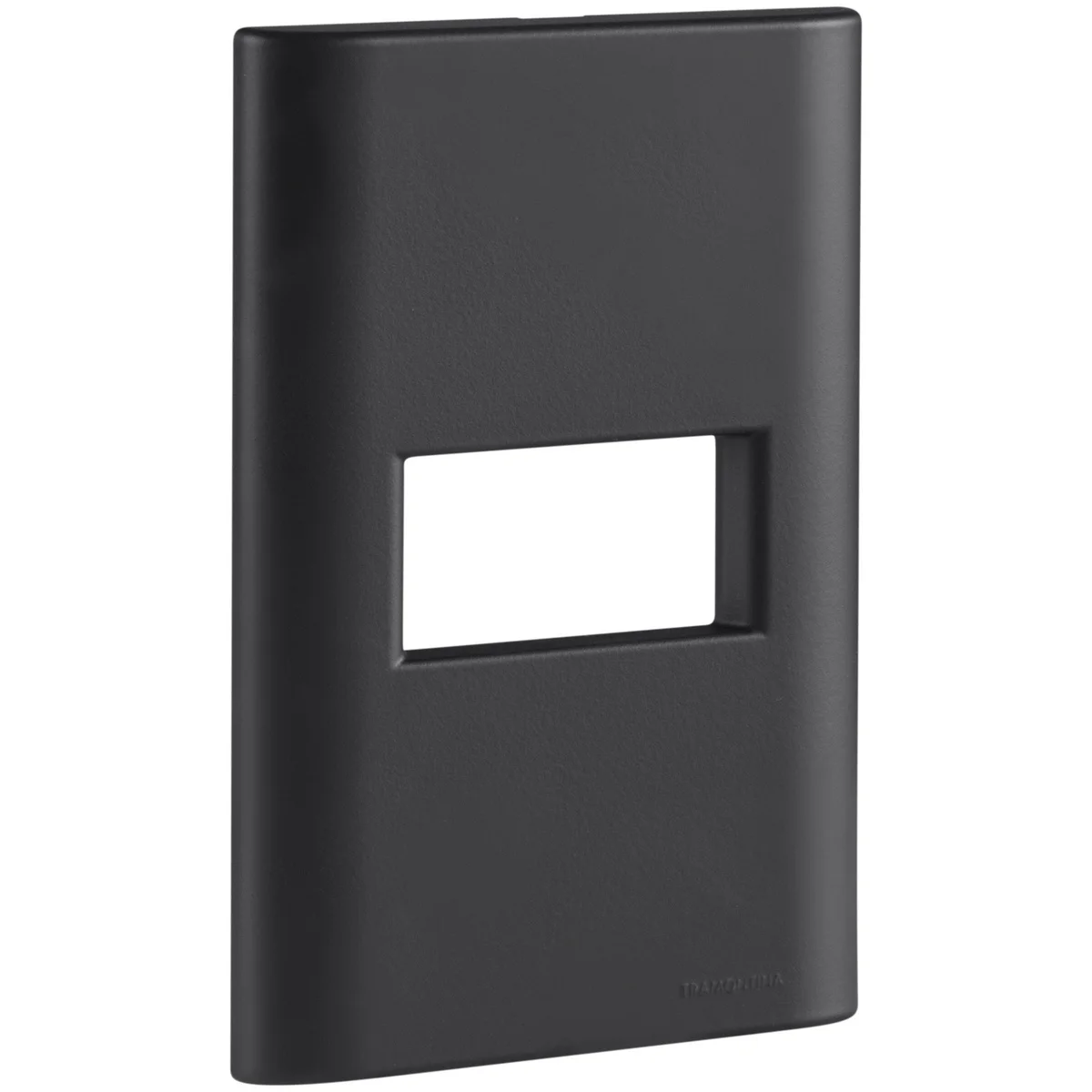 Placa 1 Posto Horizontal Tramontina Giz com Suporte Preto Soft Touch