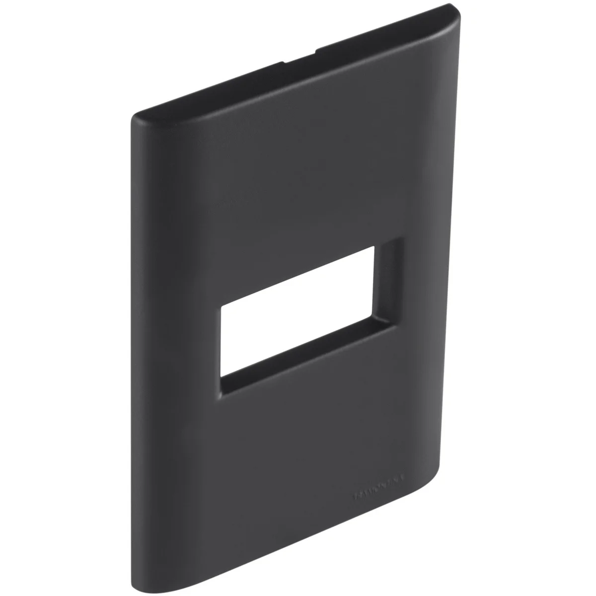 Placa 1 Posto Horizontal Tramontina Giz com Suporte Preto Soft Touch