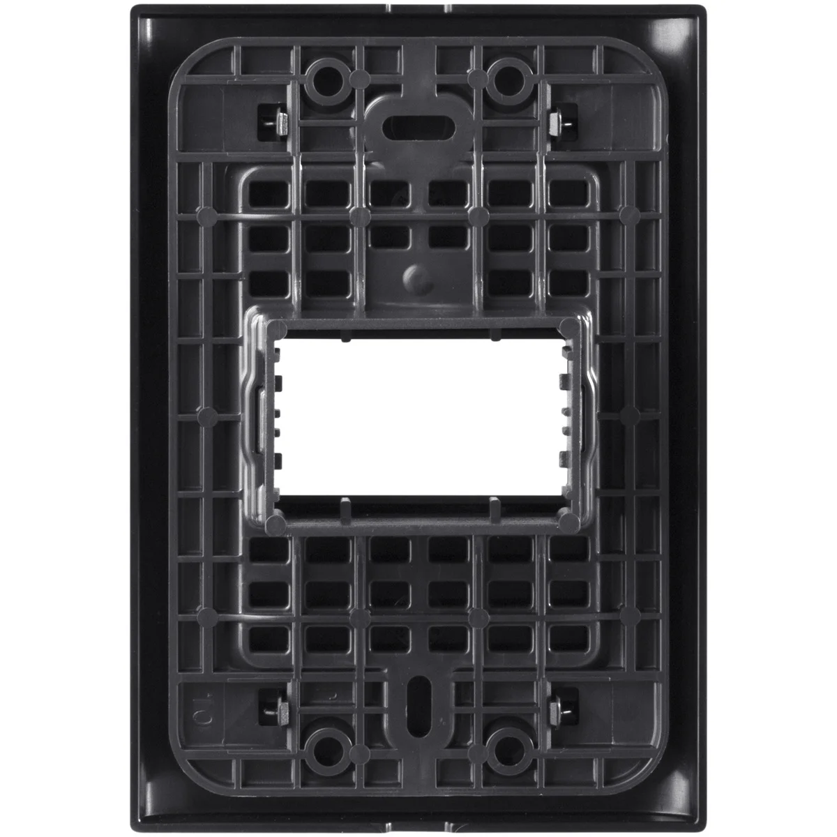 Placa 1 Posto Horizontal Tramontina Giz com Suporte Preto Soft Touch
