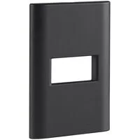 Placa 1 Posto Horizontal Tramontina Giz com Suporte Preto Soft Touch