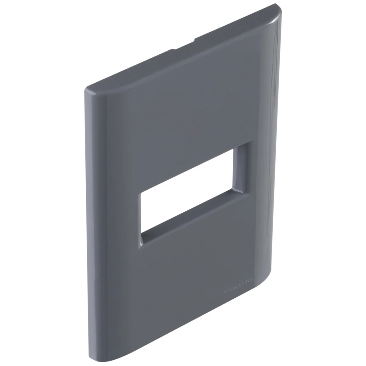 Placa 1 Posto Horizontal Tramontina Giz com Suporte Titânio