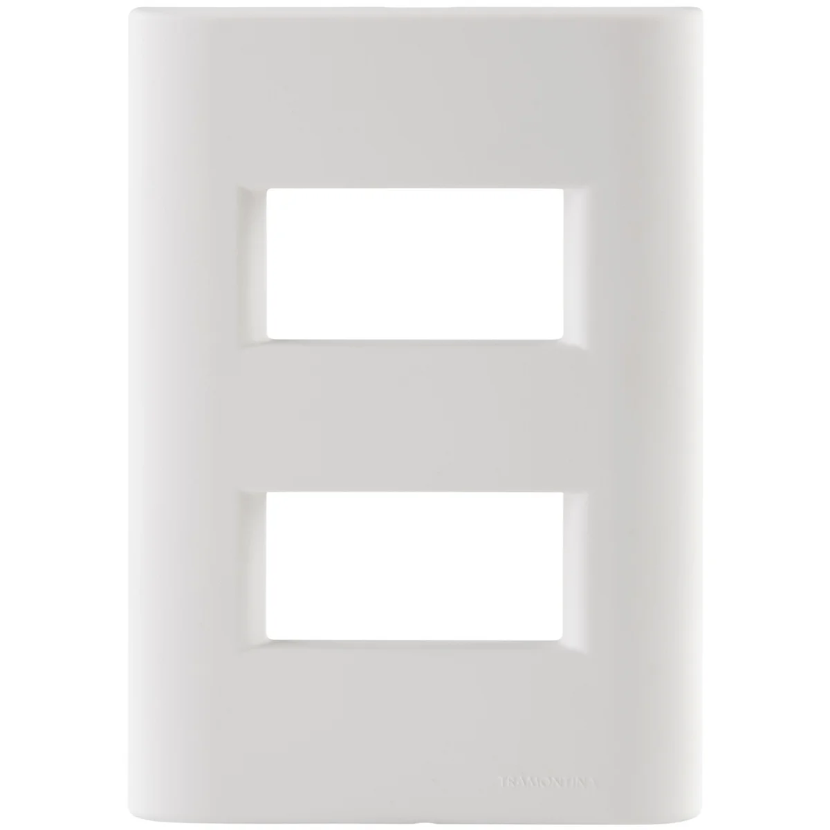 Placa 2 Postos Afastados Tramontina Giz com Suporte Branco Soft Touch