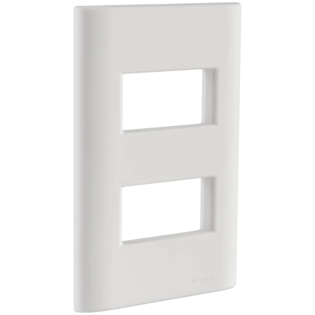 Placa 2 Postos Afastados Tramontina Giz com Suporte Branco Soft Touch