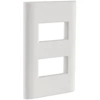 Placa 2 Postos Afastados Tramontina Giz com Suporte Branco Soft Touch