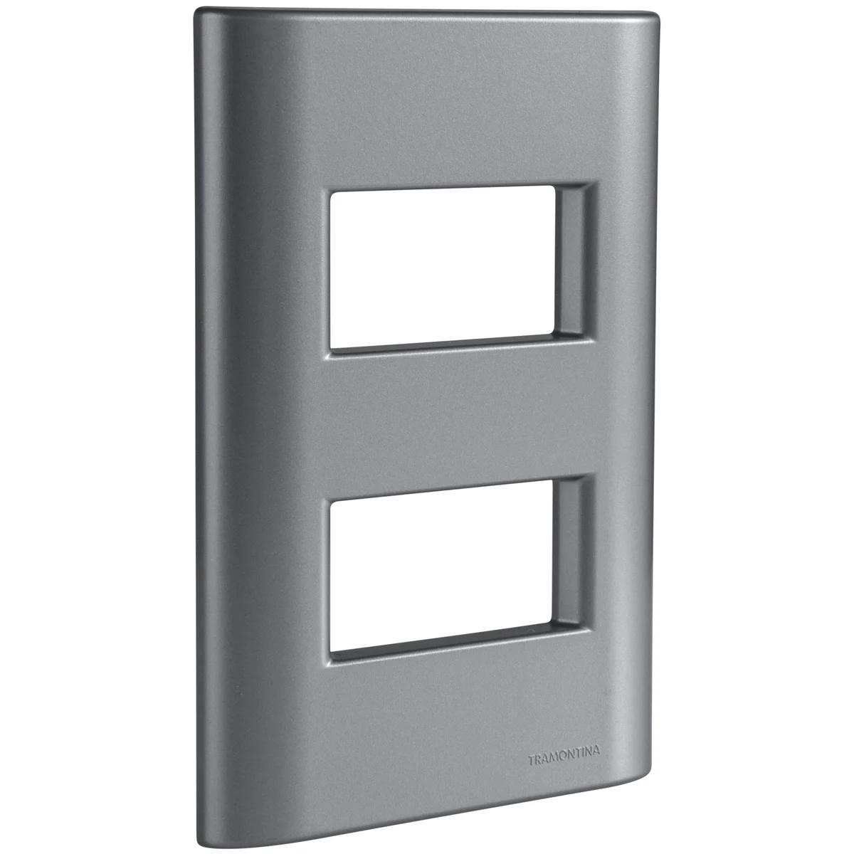 Placa 2 Postos Afastados Tramontina Giz com Suporte Onix Metalizado