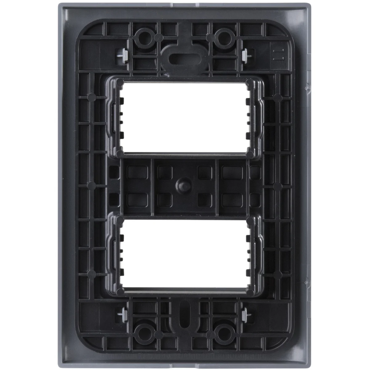 Placa 2 Postos Afastados Tramontina Giz com Suporte Onix Metalizado