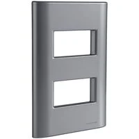 Placa 2 Postos Afastados Tramontina Giz com Suporte Onix Metalizado