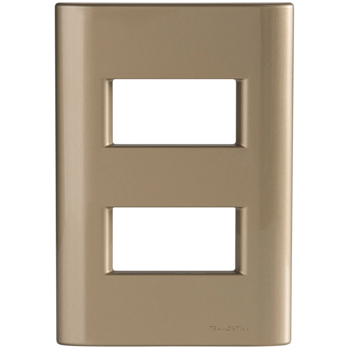 Placa 2 Postos Afastados Tramontina Giz com Suporte Ouro Metalizado