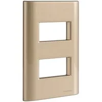 Placa 2 Postos Afastados Tramontina Giz com Suporte Ouro Metalizado
