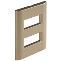Placa 2 Postos Afastados Tramontina Giz com Suporte Ouro Metalizado