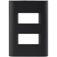 Placa 2 Postos Afastados Tramontina Giz com Suporte Preto Soft Touch