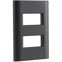 Placa 2 Postos Afastados Tramontina Giz com Suporte Preto Soft Touch