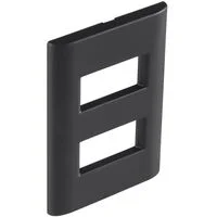 Placa 2 Postos Afastados Tramontina Giz com Suporte Preto Soft Touch