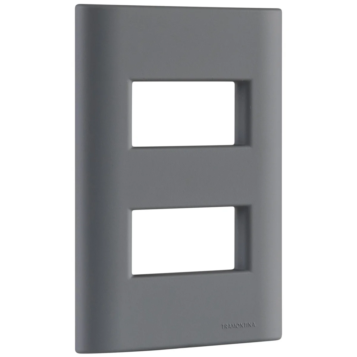 Placa 2 Postos Afastados Tramontina Giz com Suporte Titânio Soft Touch
