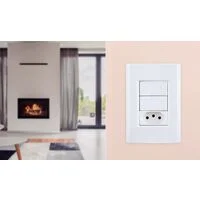 Placa 3 Postos 4x2 Tramontina Giz Branca com Suporte