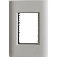 Placa 3 Postos 4x2 Tramontina Giz Fendi com Suporte