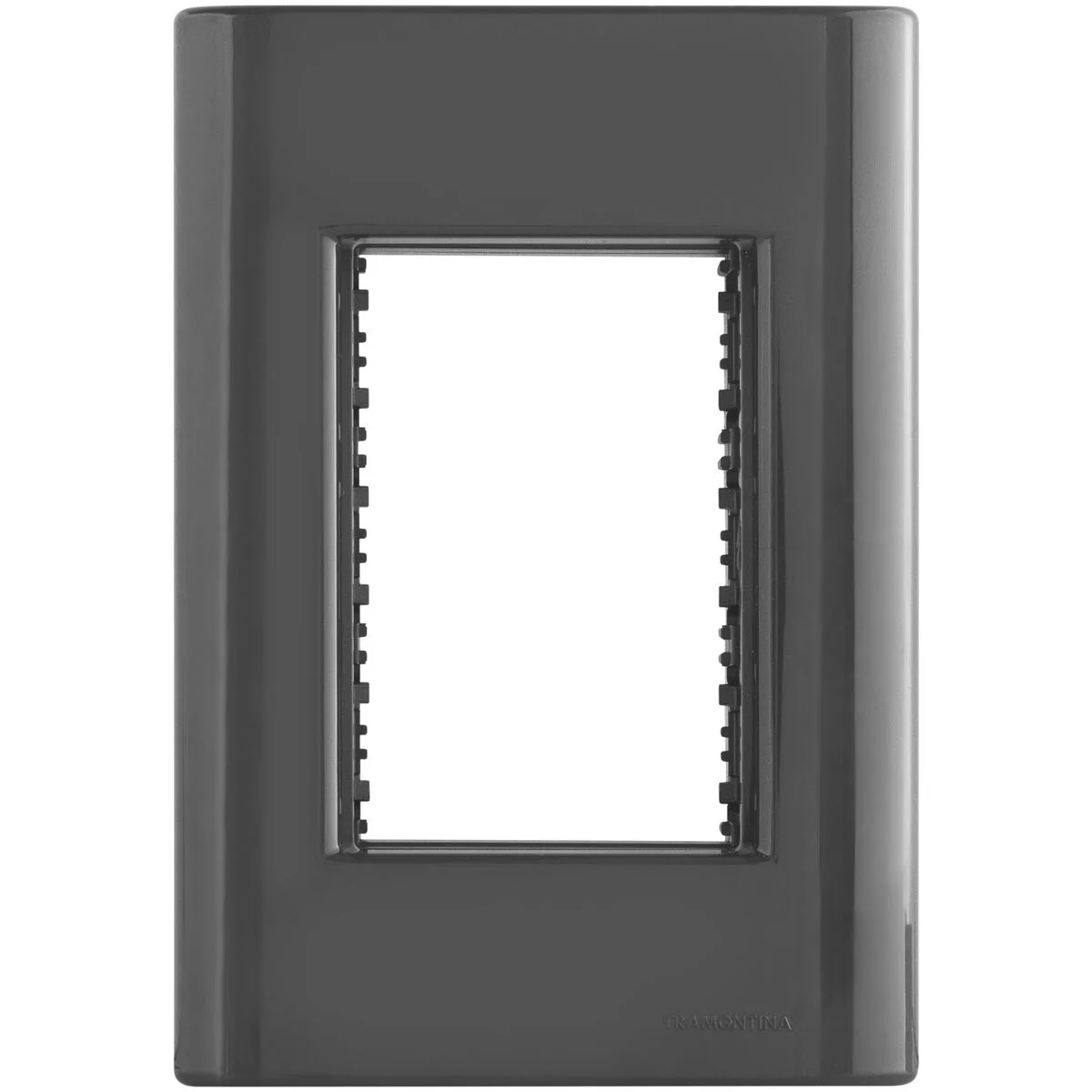 Placa 3 Postos 4x2 Tramontina Giz Grafite com Suporte