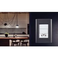 Placa 3 Postos 4x2 Tramontina Giz Grafite com Suporte