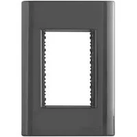 Placa 3 Postos 4x2 Tramontina Giz Grafite com Suporte