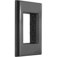 Placa 3 Postos 4x2 Tramontina Giz Grafite com Suporte