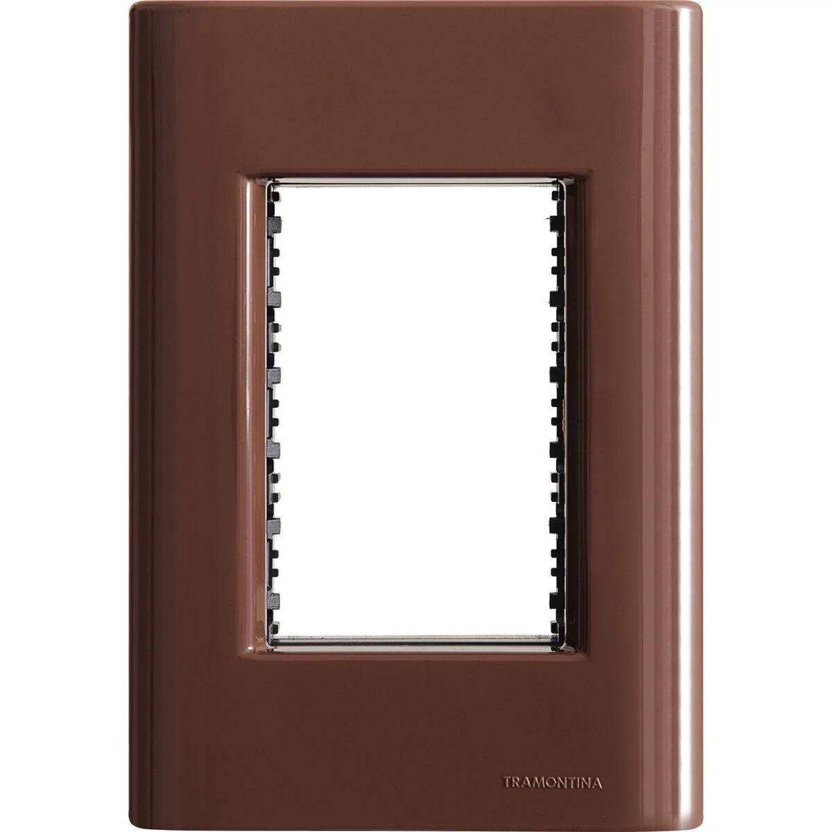 Placa 3 Postos 4x2 Tramontina Giz Madeira com Suporte