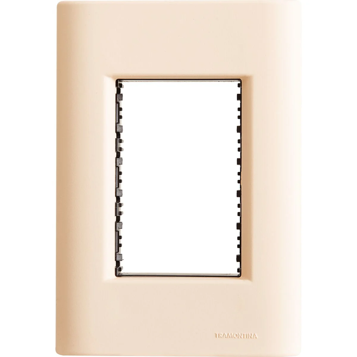 Placa 3 Postos 4x2 Tramontina Giz Nude Soft Touch com Suporte