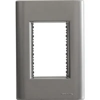 Placa 3 Postos 4x2 Tramontina Giz Onix Metalizado com Suporte