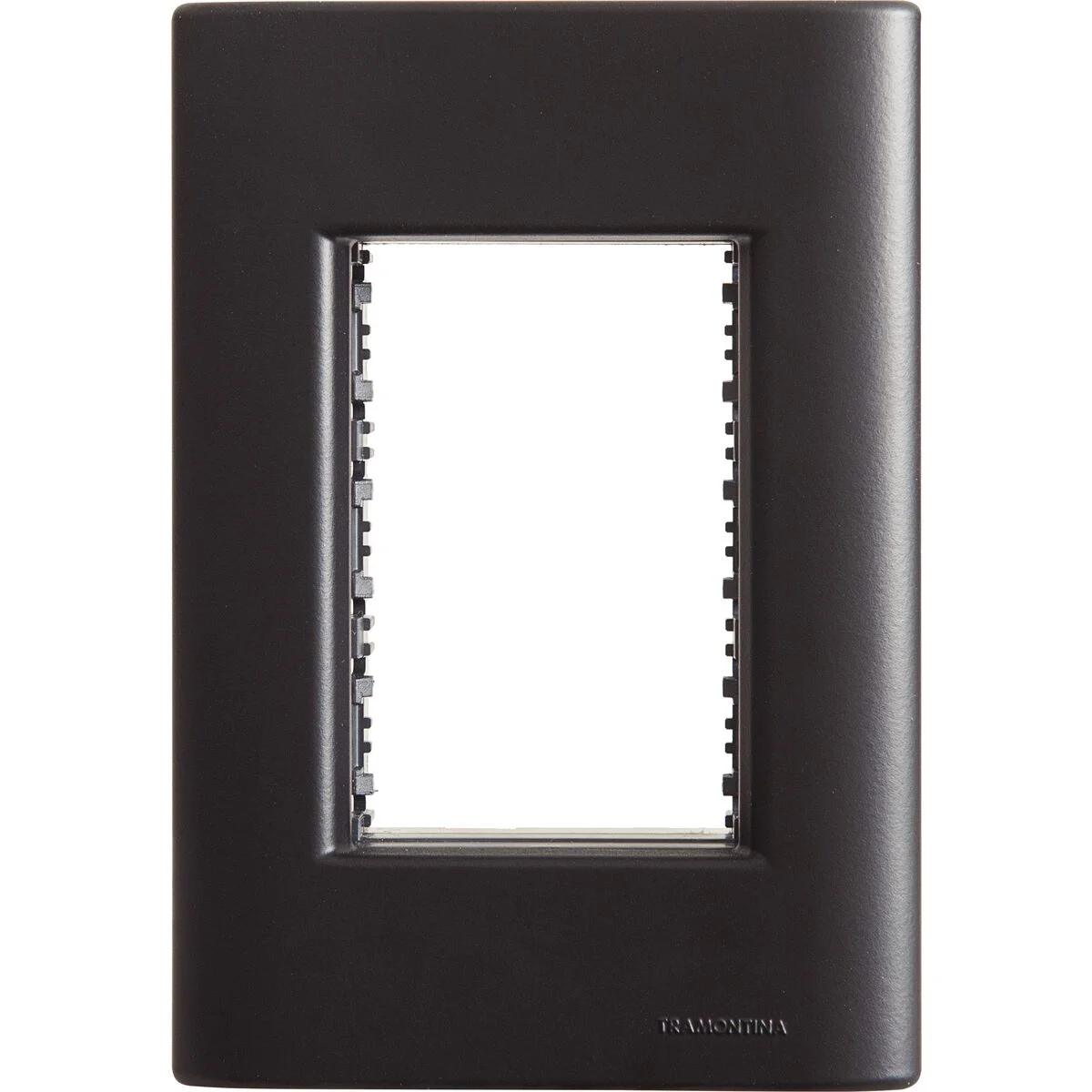 Placa 3 Postos 4x2 Tramontina Giz Preta Soft Touch com Suporte