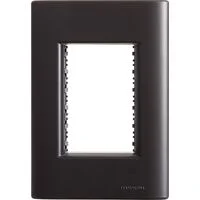 Placa 3 Postos 4x2 Tramontina Giz Preta Soft Touch com Suporte