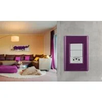 Placa 3 Postos 4x2 Tramontina Giz Púrpura com suporte