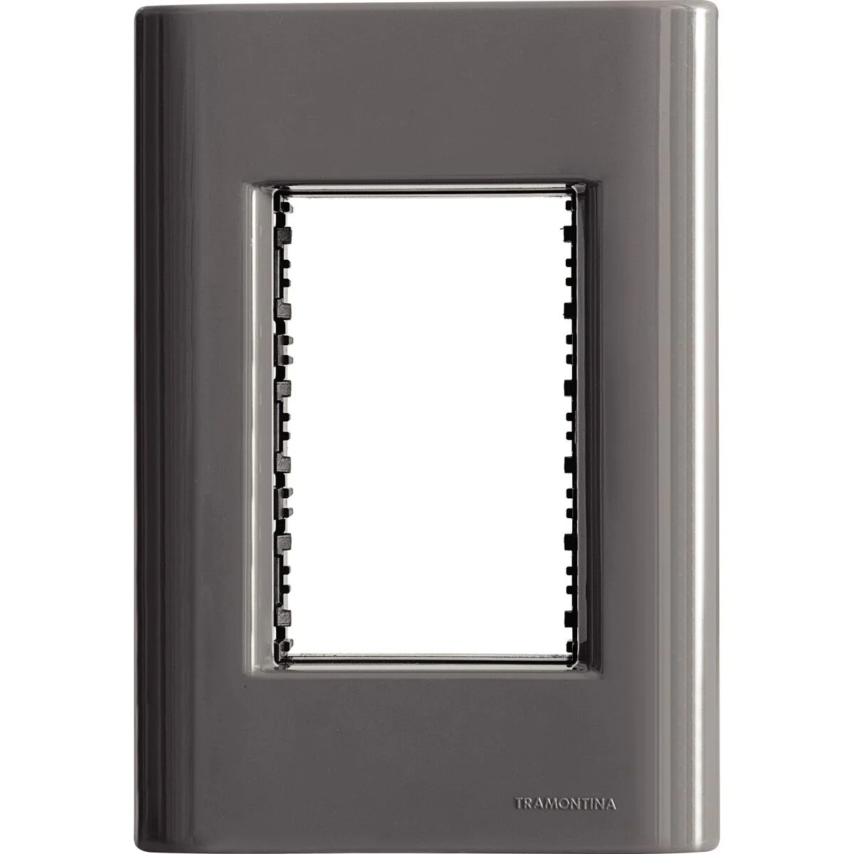 Placa 3 Postos 4x2 Tramontina Giz Titânio com Suporte