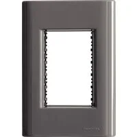 Placa 3 Postos 4x2 Tramontina Giz Titânio com Suporte