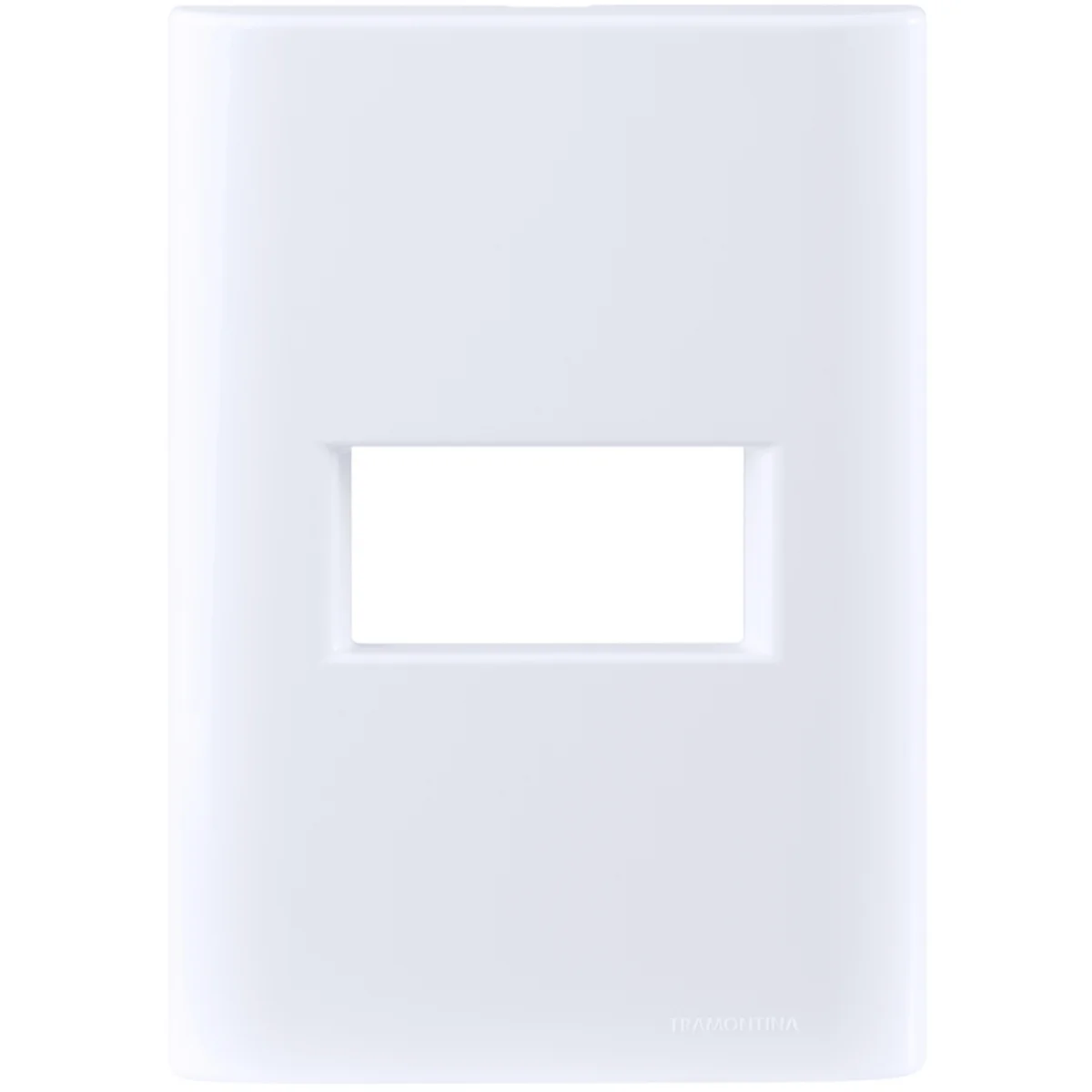 Placa 4X2 1 Posto Horizontal Tramontina Giz com Suporte Branco