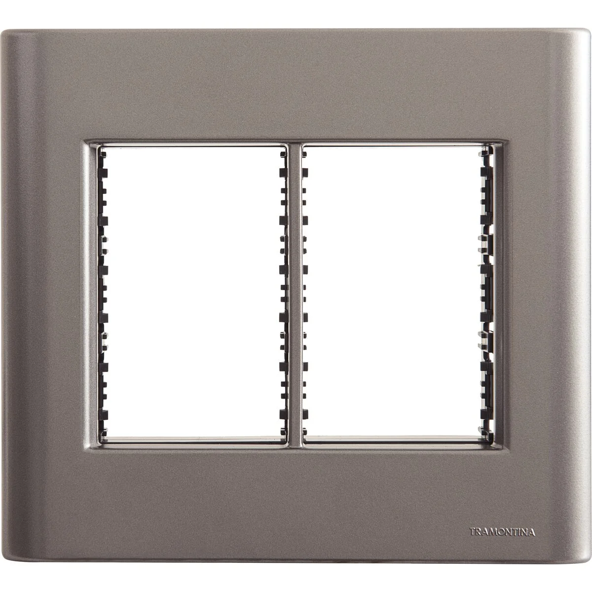 Placa 6 Postos 4x4 Tramontina Giz Onix Metalizado com Suporte