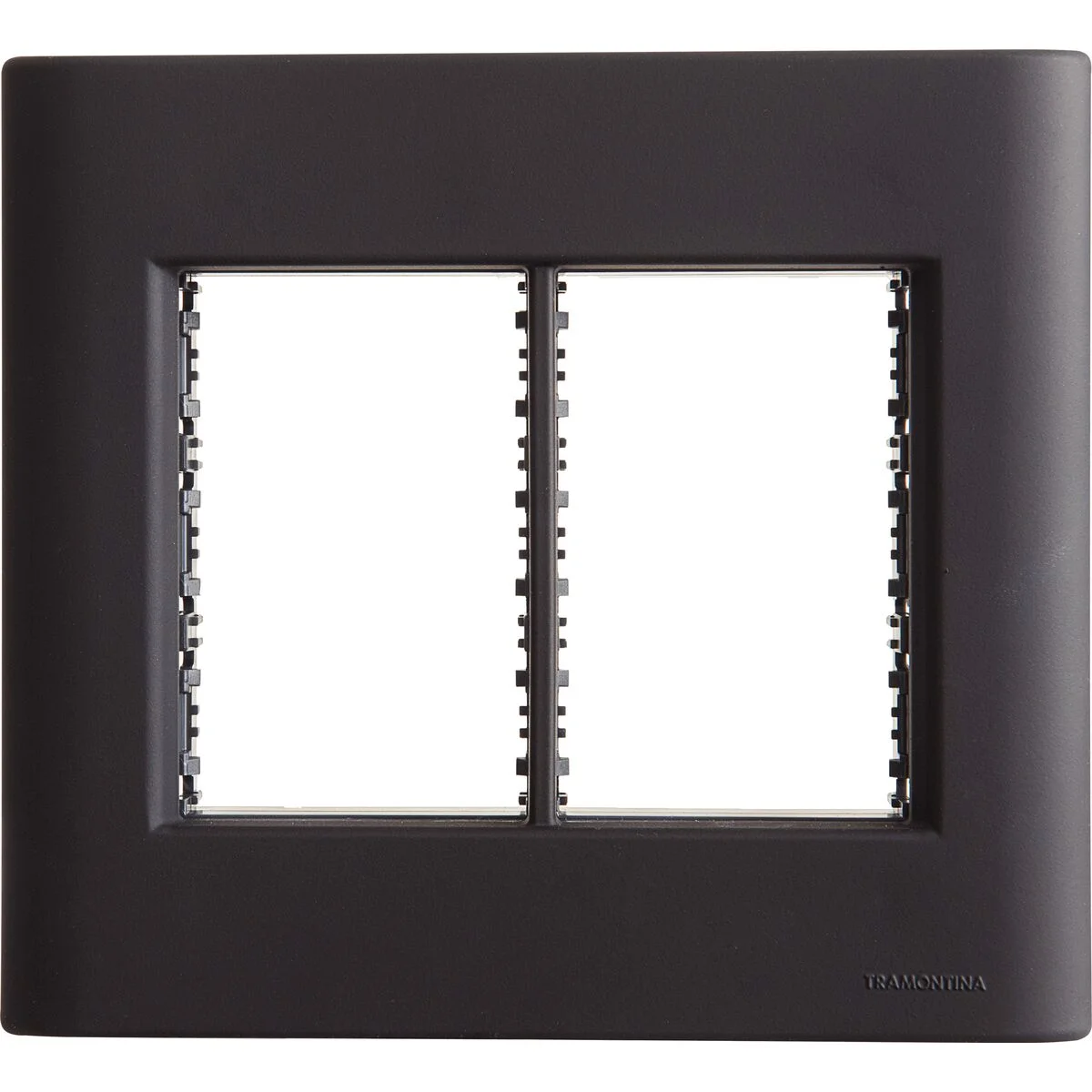 Placa 6 Postos 4x4 Tramontina Giz Preta Soft Touch com Suporte