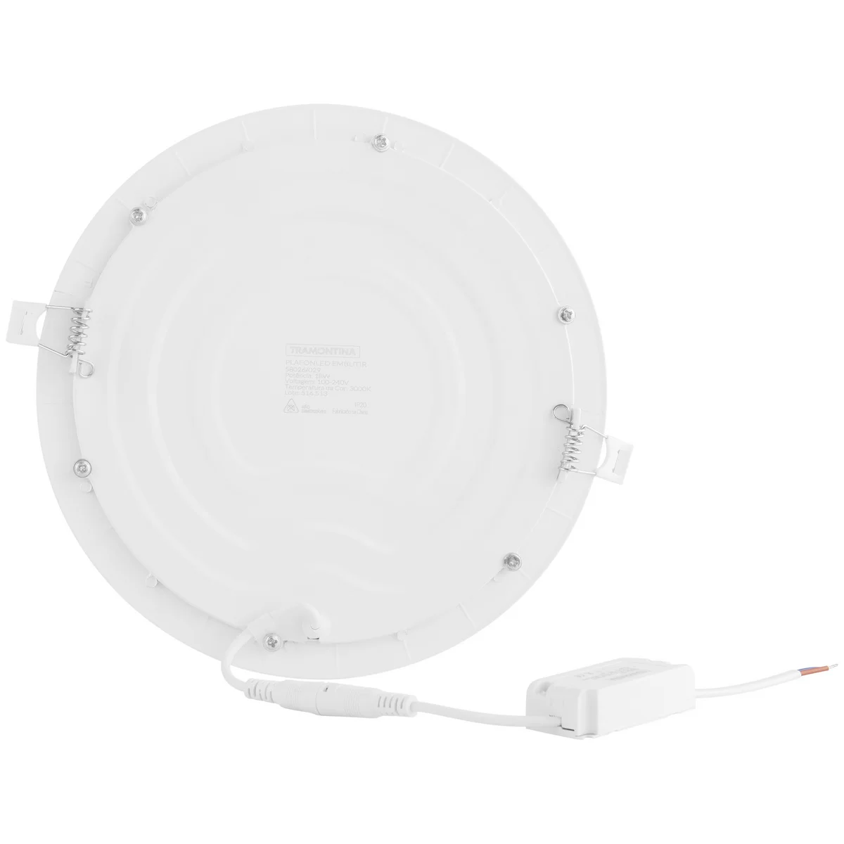 Plafon Fita LED Tramontina Redondo de Embutir Branco 18 W 4000 K 1250 lm Luz Neutra