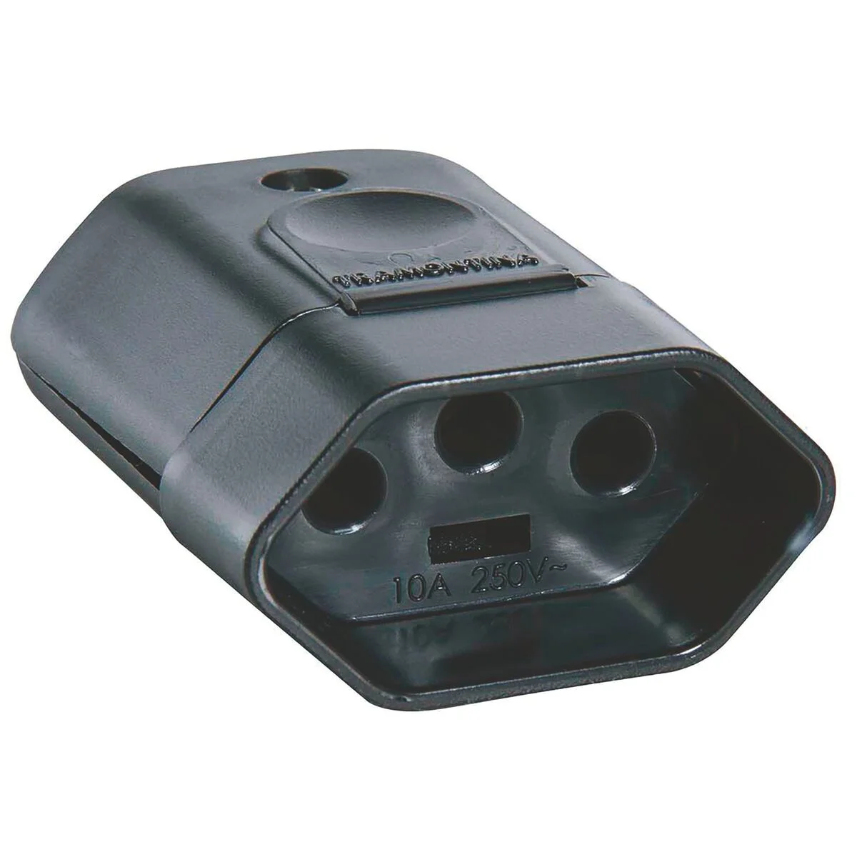 Plugue Fêmea 2P+T 250 V 10 A Tramontina Preto