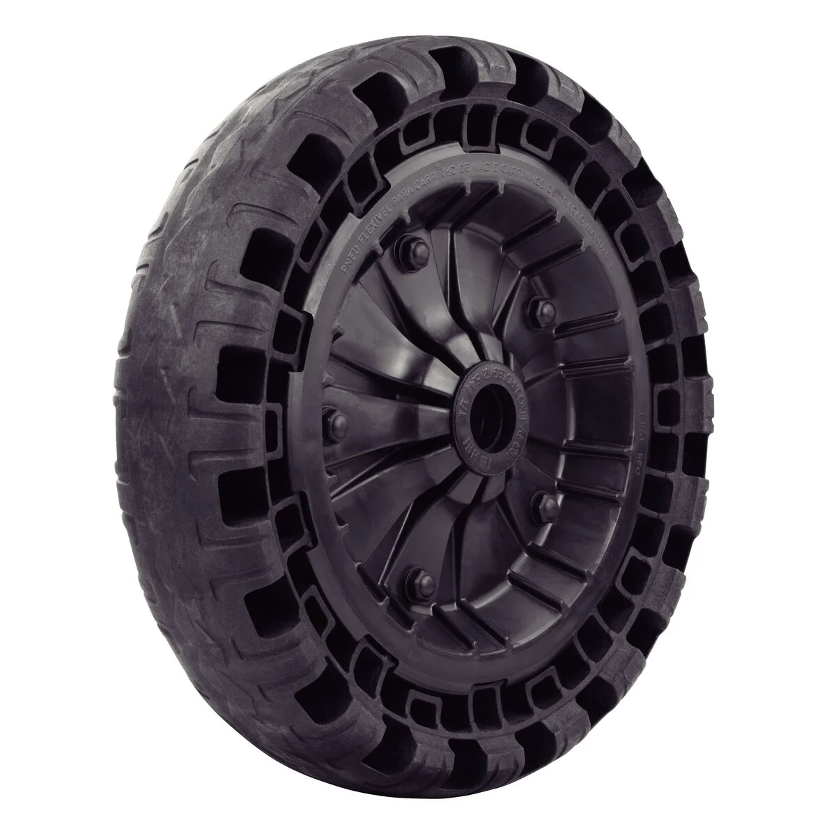 Pneu Maciço Ø 320 x 75 mm Tramontina com Roda Plástica Universal para Carrinho de Mão