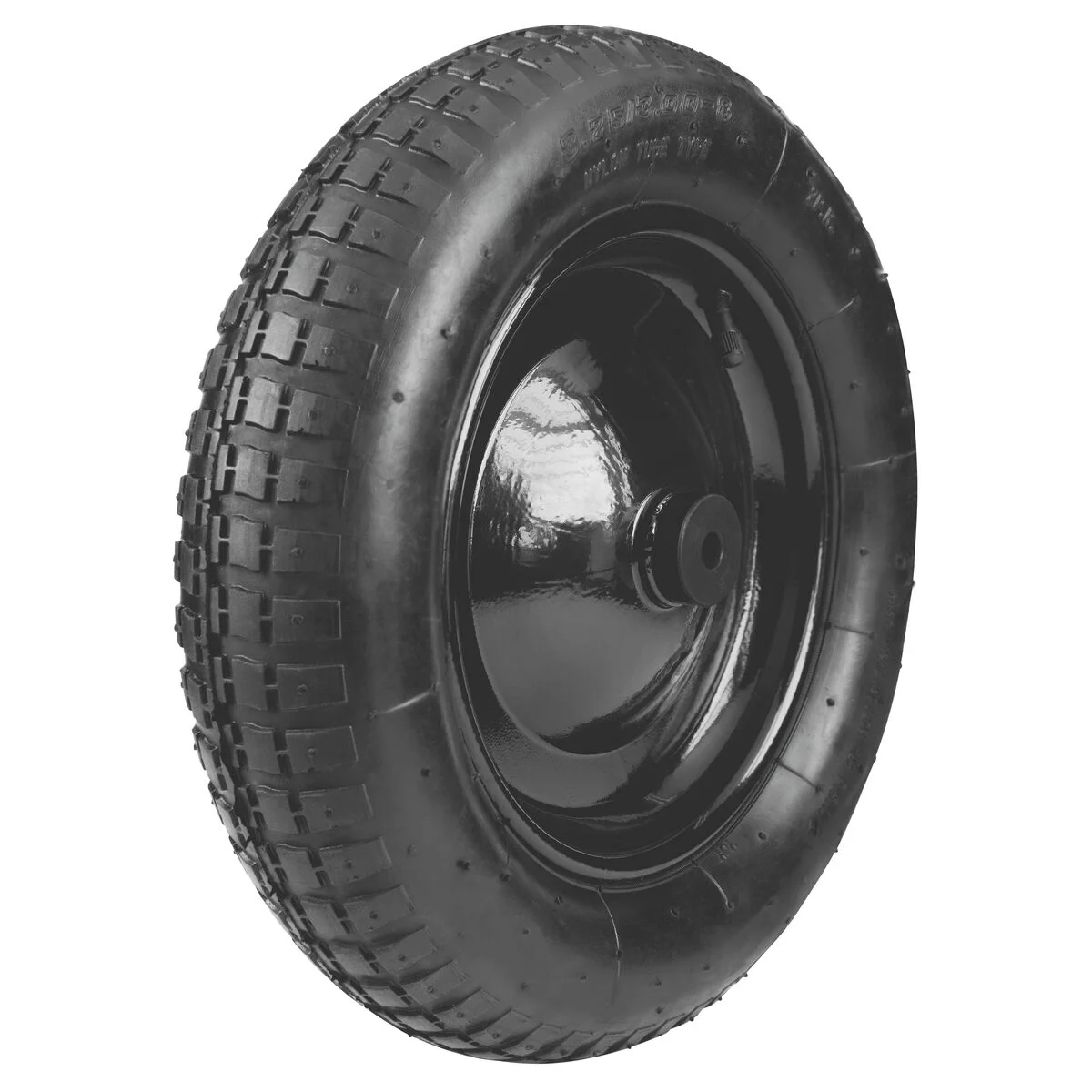 Pneu com Câmara 3.25/8" e Roda Metálica Tramontina para Carrinho de Mão com Bucha Plástica