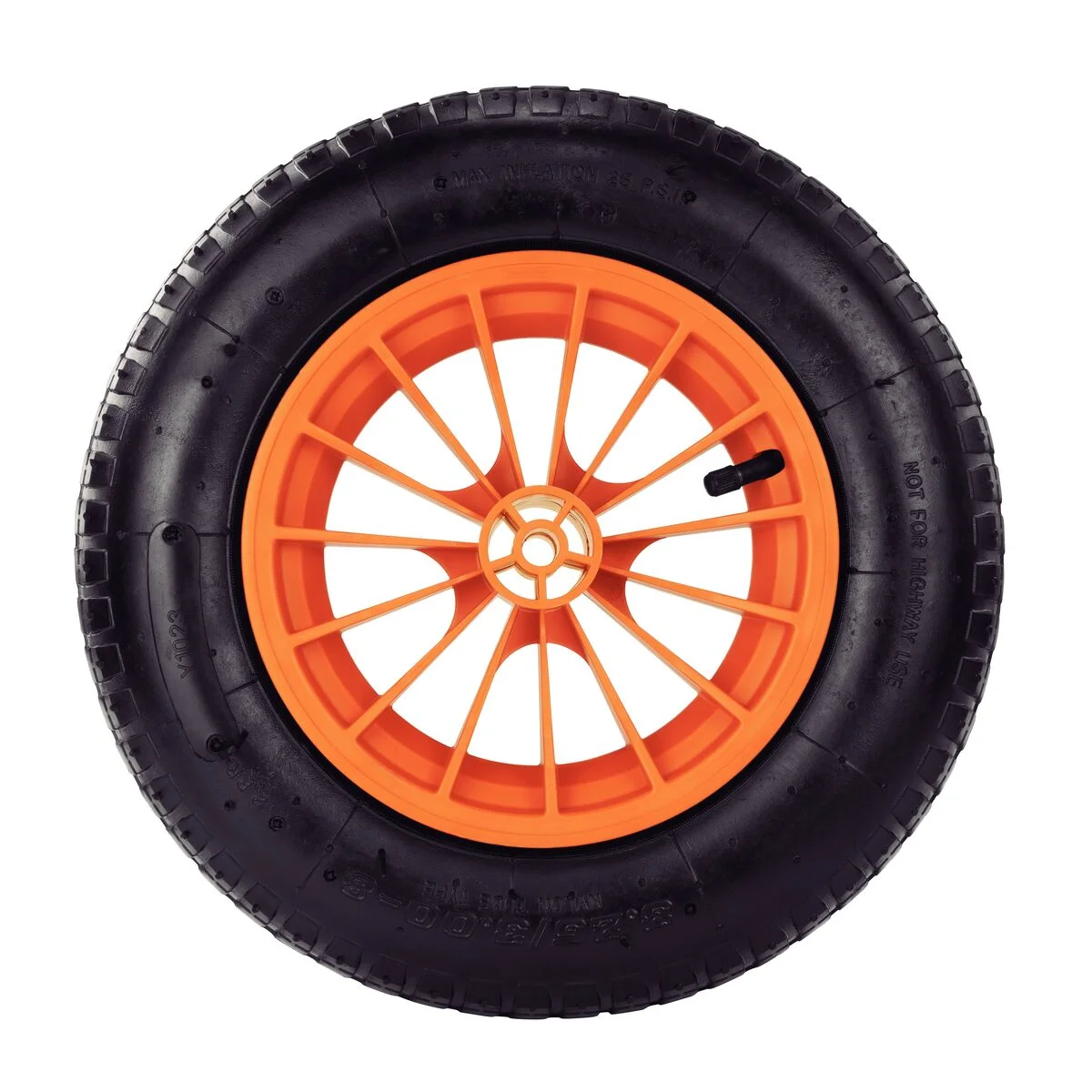 Pneu com Câmara Tramontina 3.25/8" com Roda Plástica 8" para Carrinho de Mão